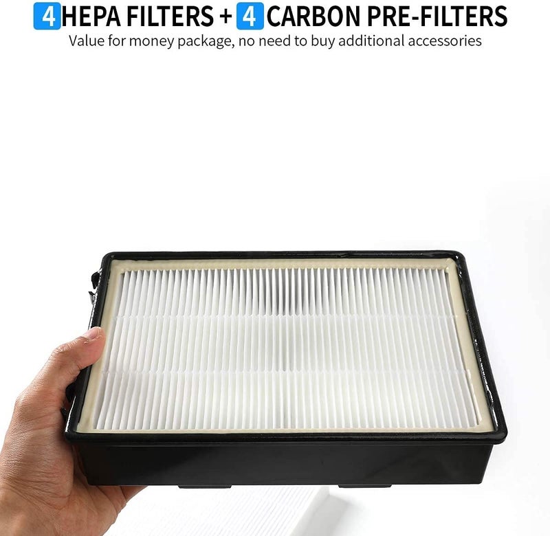 Gazeer Replacement Filter B (4 Pack) + Carbon Pre Filter(4 Pack) Compatible with Holmes HAPF600 HAPF600D HAPF600D-U2 - Image 2